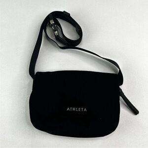 Athleta Revive Velvet Waistbag Belt Bag Crossbody Black Fanny Pack excellent